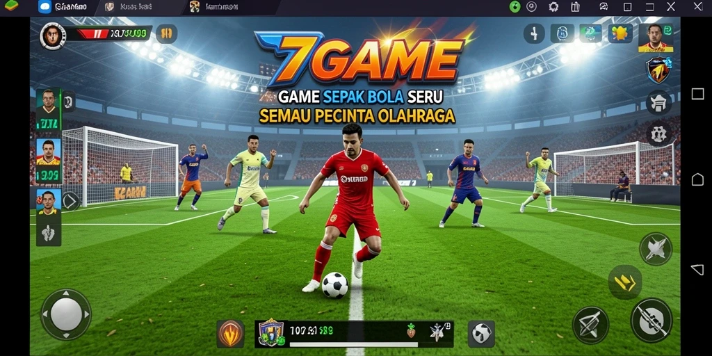 Screenshot gameplay 7GAME dengan aksi spektakuler di lapangan.