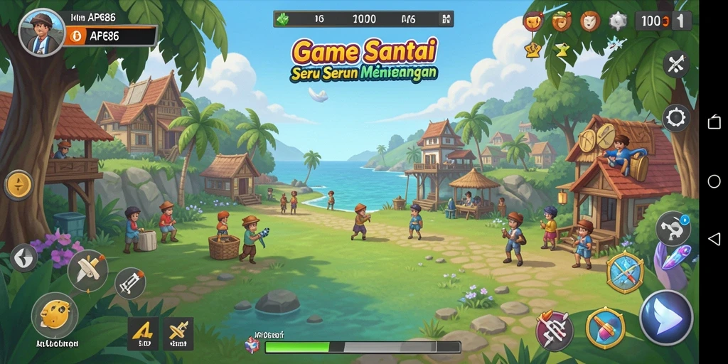 Screenshot menunjukkan gameplay santai dan penuh warna dari AP686.