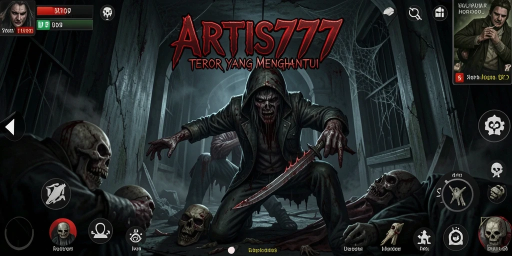 Screenshot ARTIS777 menampilkan suasana kelam dan menegangkan dalam gameplay.