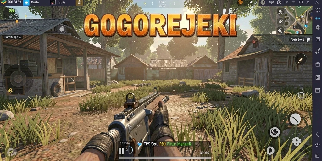 Tampilan gameplay GOGOREJEKI dalam aksi tembak-menembak yang menegangkan.