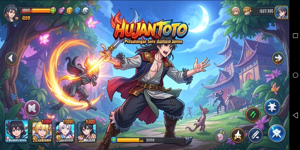 Screenshot HUJANTOTO menampilkan aksi yang mendebarkan dalam dunia anime.