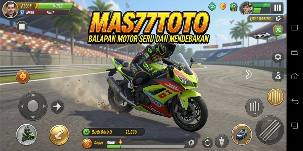 Tampilan gameplay seru dari balapan motor di MAS77TOTO.