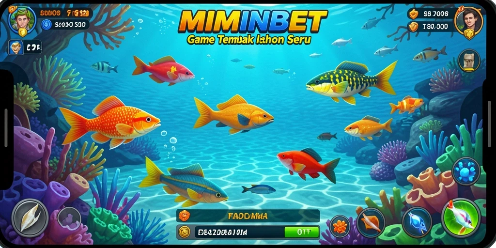 Tampilan screenshot gameplay Tembak Ikan MIMINBET yang seru.