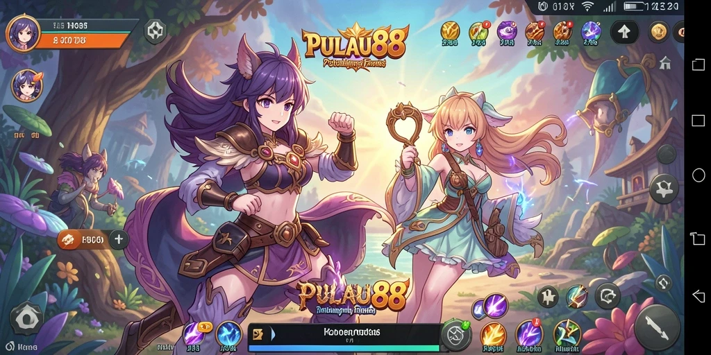 Tampilan gameplay PULAU88 dengan karakter Anime yang memukau.