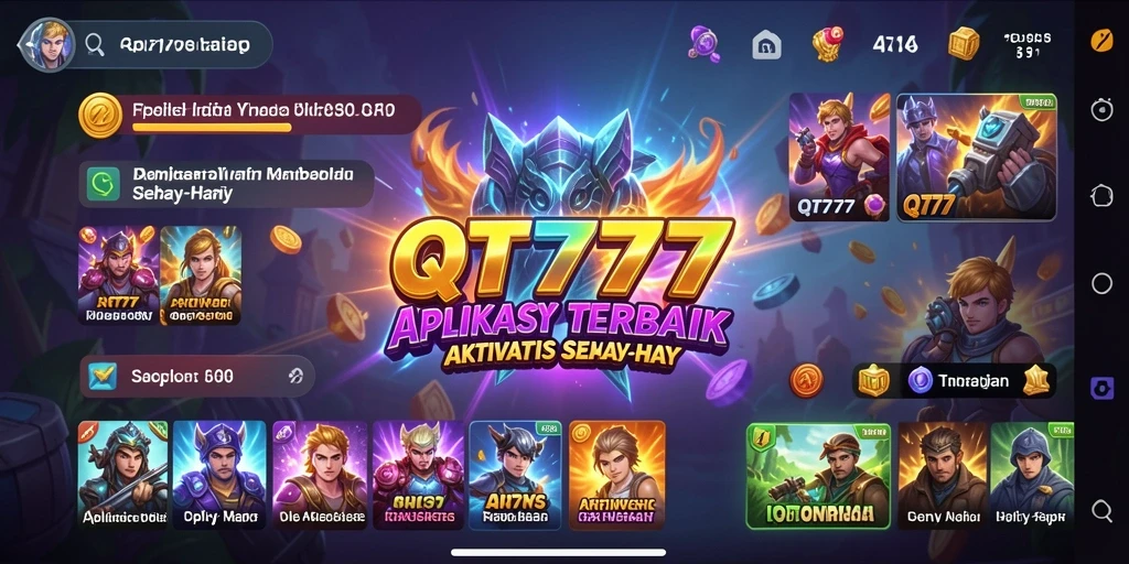 Tampilan antarmuka aplikasi QT777 dengan fitur-fitur utility yang mempermudah aktivitas.