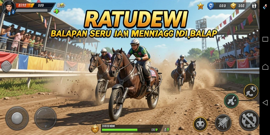 Tampilan gameplay balap yang menegangkan di RATUDEWI.