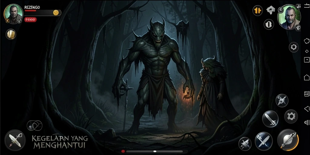 Tampilan gameplay menakutkan di dunia REZEKIGO.