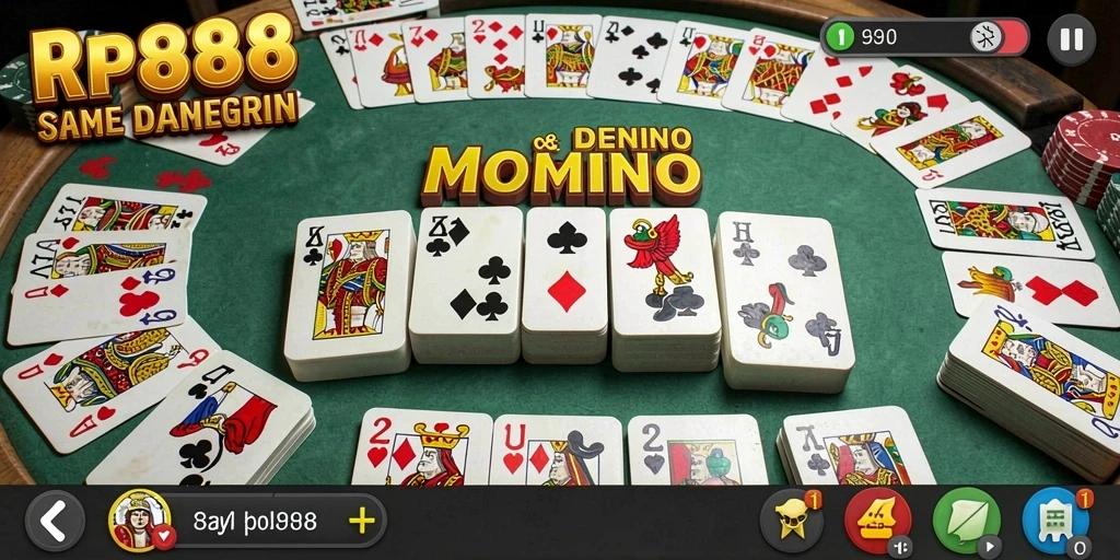Tampilan gameplay seru dalam RP888 dengan Domino yang menantang.