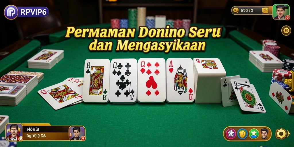 Tampilan gameplay menakjubkan RPVIP6 dengan suasana domino yang seru.