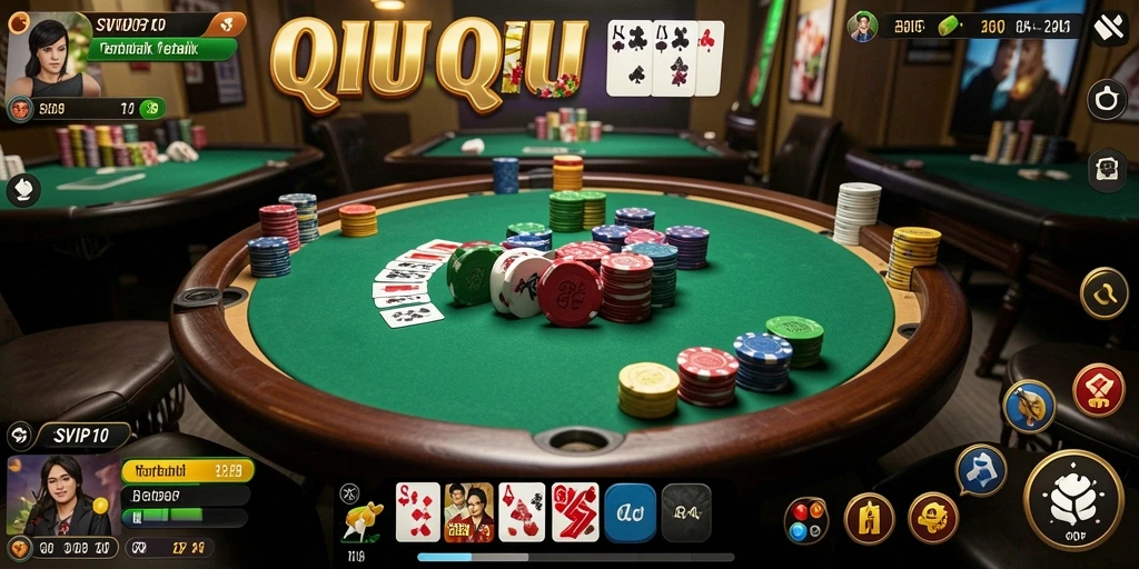 Tangkapan layar gameplay SVIP10 menampilkan atmosfer seru permainan QiuQiu.