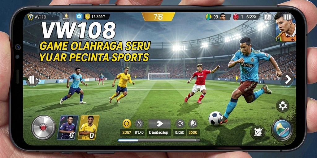 Tampilan grafis menarik dari gameplay VW108 olahraga.